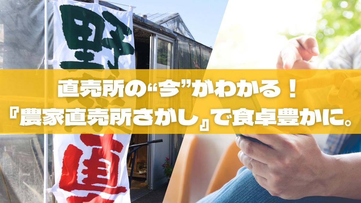 【多摩エリア】直売所の“今”がわかる！多摩の個人開発者が贈るアプリ『農家直売所さがし』が、地元の食卓をもっと豊かに。